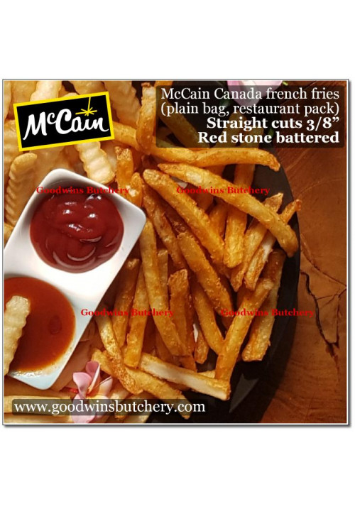 French Fries McCain Canada STRAIGHT CUT 3/8" 1cm seasoned redstone battered frozen potato (price/kg)